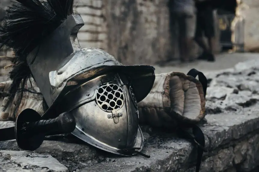 silver knight helmet