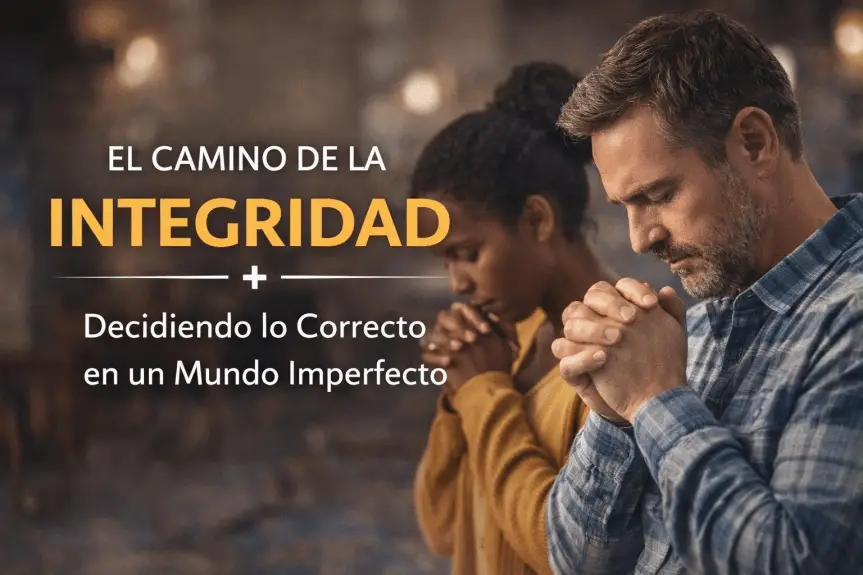 Personas orando en iglesia – el camino de la integridad y cómo decidir lo correcto según la Biblia