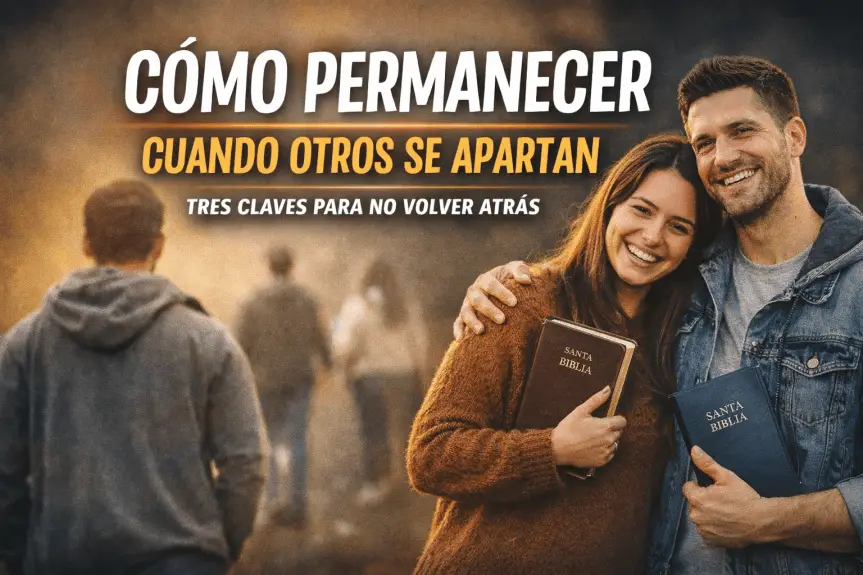 Cómo permanecer cuando otros se apartan – cristianos firmes con sus Biblias mientras otros se alejan
