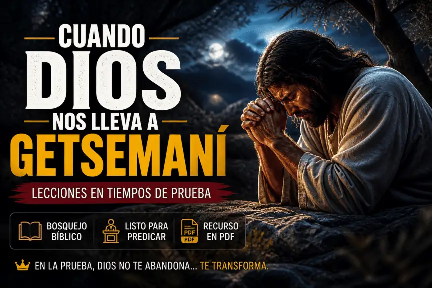 Cuando Dios nos lleva a Getsemaní bosquejo bíblico, Jesús orando en el huerto de Getsemaní en tiempos de angustia y prueba