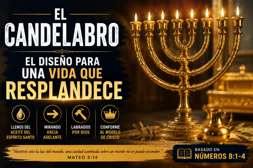 Candelabro del Tabernáculo iluminado – bosquejo bíblico sobre una vida que resplandece.