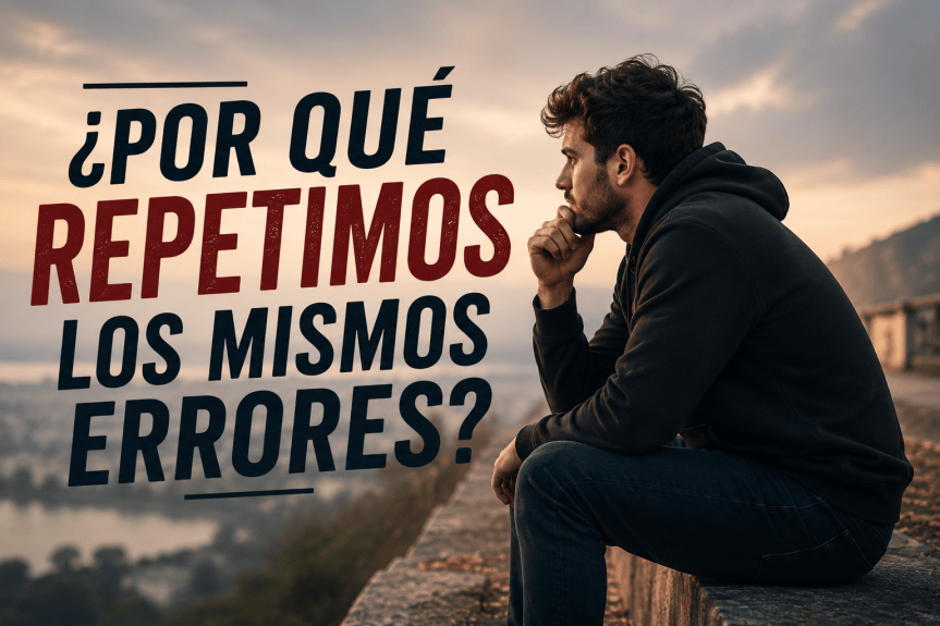 Persona reflexionando sobre repetir los mismos errores